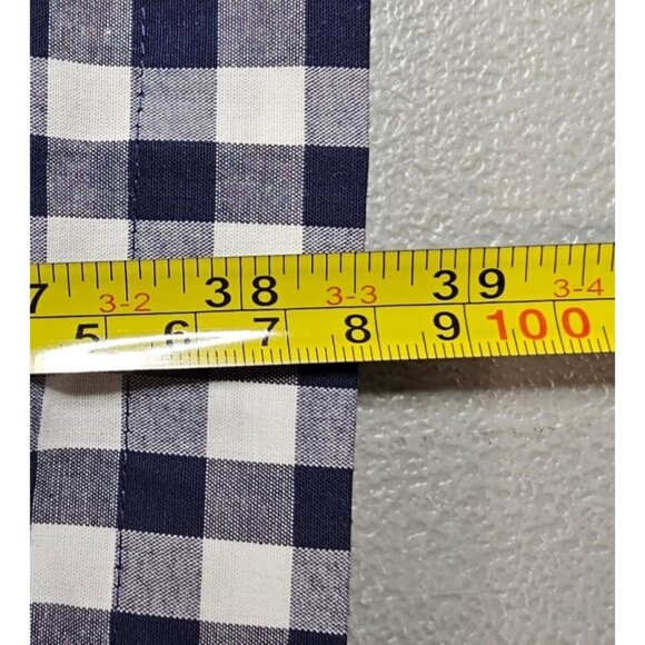 Draper James Womens XL Wanda 3/4 Sleeve Ruffle Front Dress in Navy Gingham - Picture 12 of 14